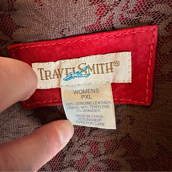 TravelSmith Red Suede 1990’s Jacket - Picture 6 of 9
